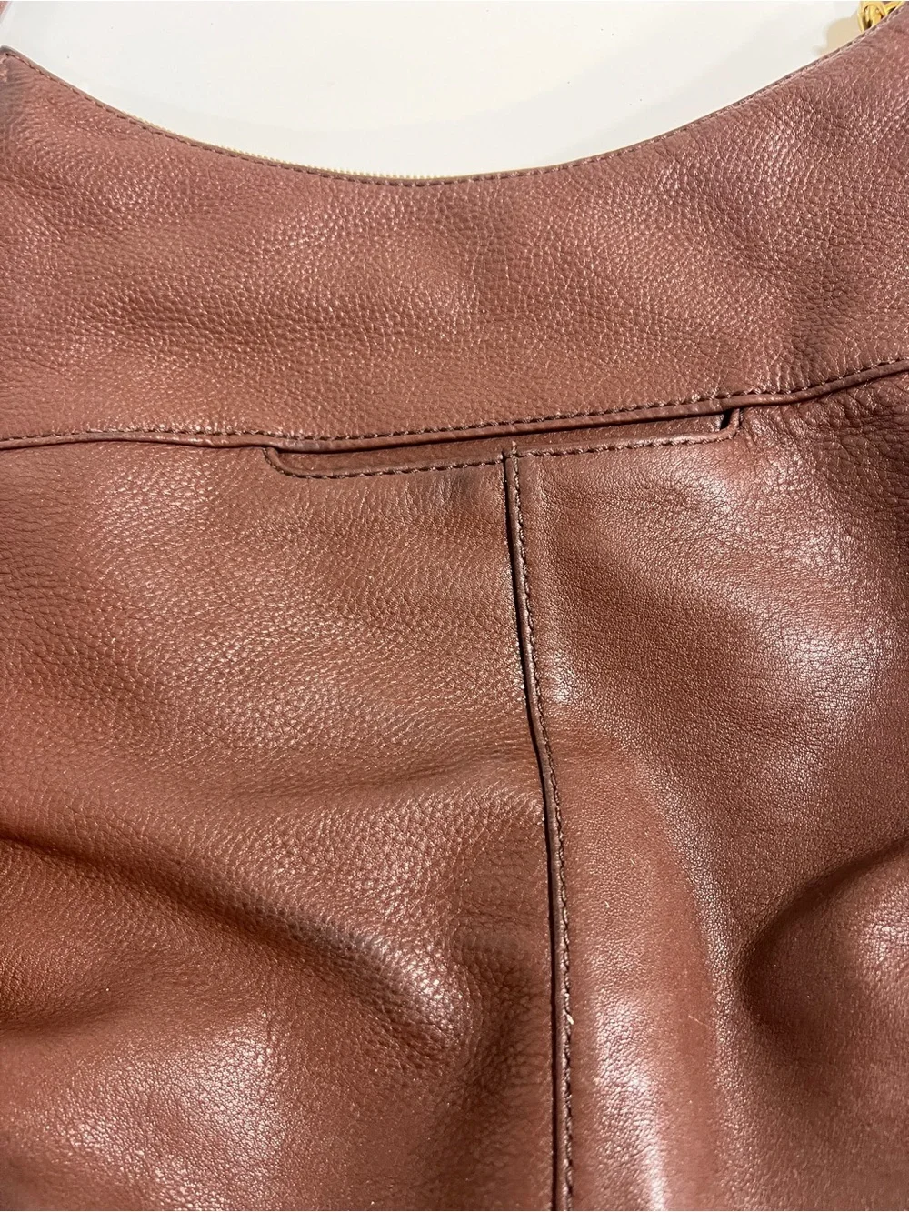 HOBO Brown Pebbled Leather convertible Shoulder/Backpack Bag with Tassel Zipper